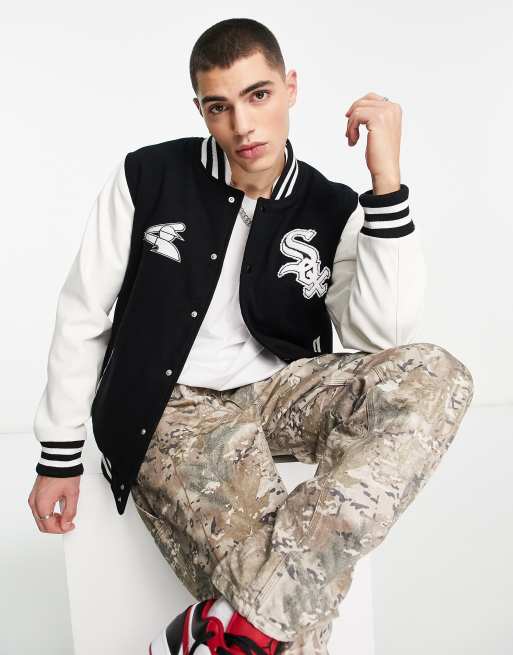 Chaqueta universitaria negra con diseño de los Chicago White Sox de New Era