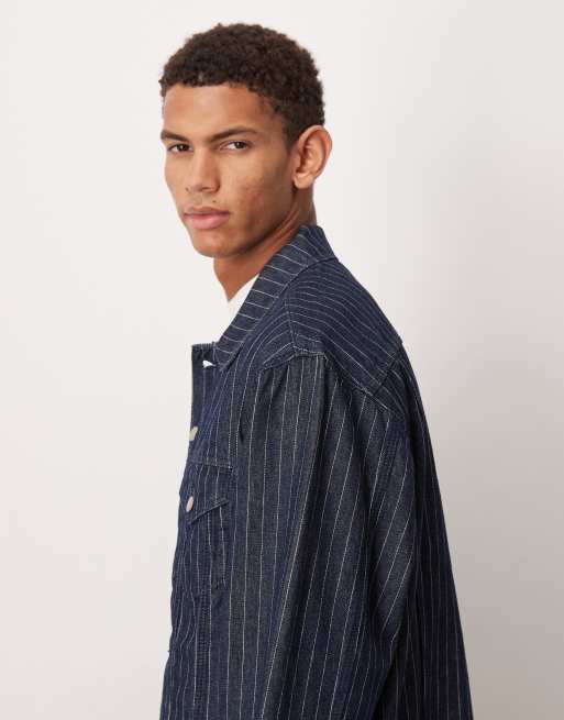 Chaqueta vaquera a rayas con lavado crudo de ASOS DESIGN (parte de un conjunto), 4 de 5