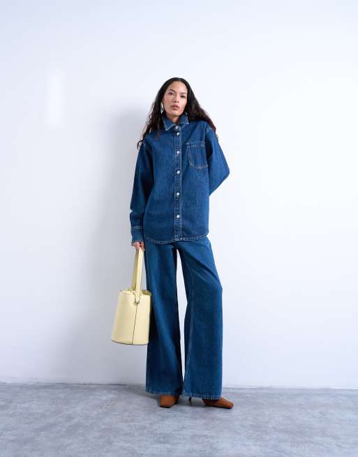 Chaqueta vaquera azul añil intenso estilo camisa de Topshop, 2 de 4
