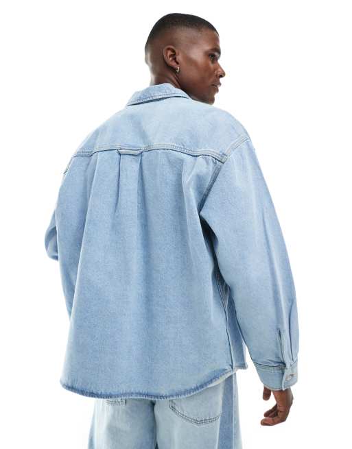 Chaqueta vaquera azul claro extragrande estilo camisa de Jack & Jones, 2 de 4