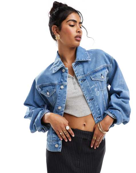 Chaqueta vaquera azul con estampado de sellos de Carhartt WIP - view 1