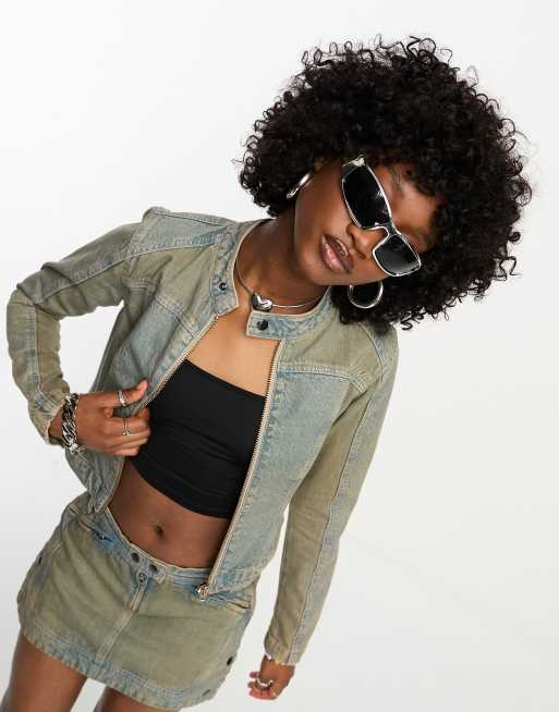 Chaqueta vaquera azul de estilo motocross de Reclaimed Vintage (parte de un conjunto) 