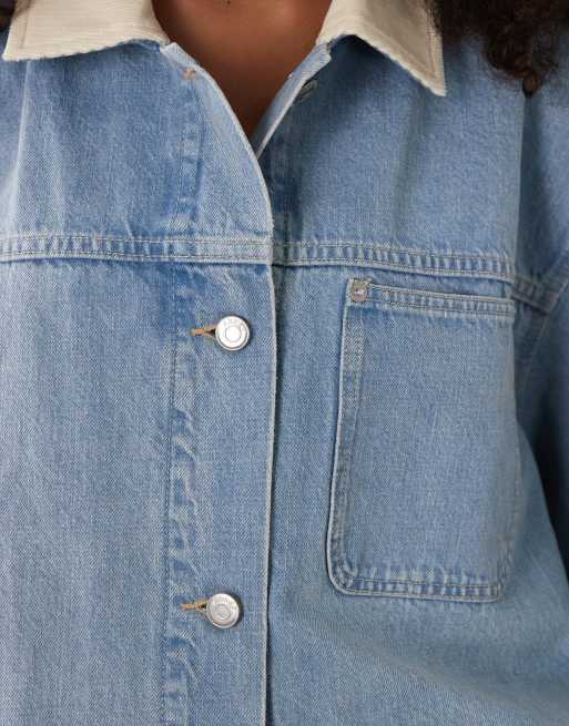 Chaqueta vaquera azul utilitaria con solapas de pana Barn de ARKET, 2 de 4