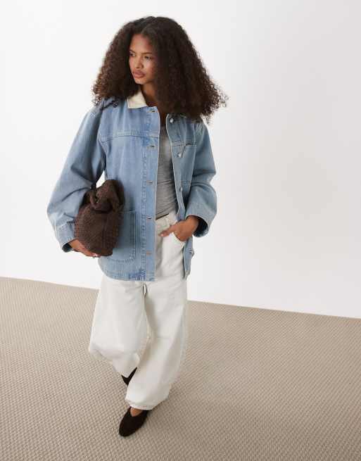 Chaqueta vaquera azul utilitaria con solapas de pana Barn de ARKET, 3 de 4
