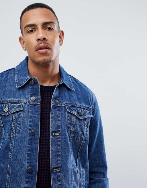 Chaqueta vaquera con lavado azul medio de ASOS DESIGN Tall, 3 de 4
