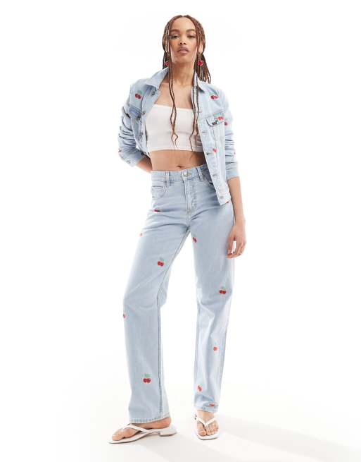 Chaqueta vaquera con lavado claro y diseño integral de cerezas Rider de Lee (parte de un conjunto), 4 de 4