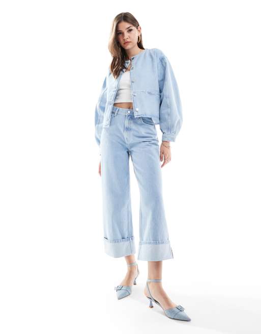 Chaqueta vaquera con lavado descolorido sin solapas de ASOS DESIGN, 3 de 4