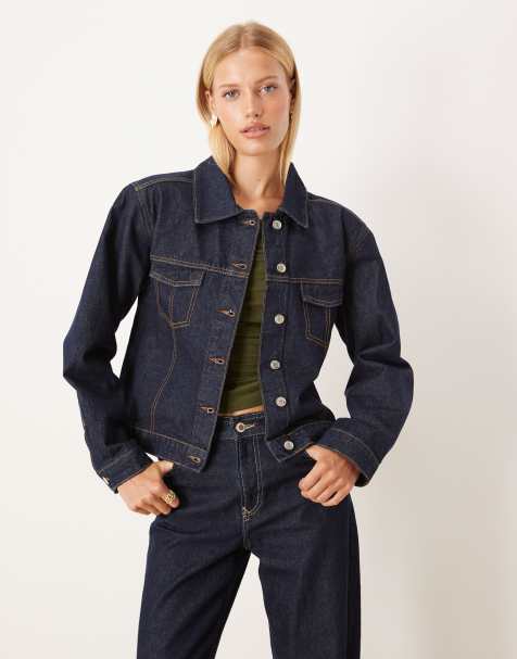 Chaqueta vaquera de corte cuadrado con hombreras de ASOS DESIGN - view 1