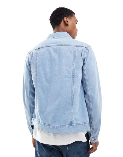 Chaqueta vaquera de corte slim con lavado a la piedra claro de Don't Think Twice, 3 de 4