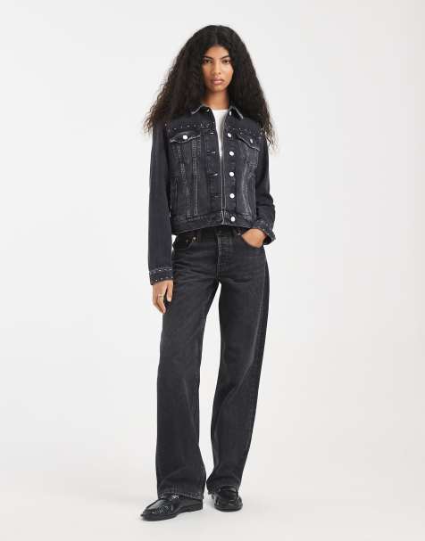 Chaqueta vaquera estilo camionero con lavado negro y detalle de tachuelas de Tommy Jeans - view 1