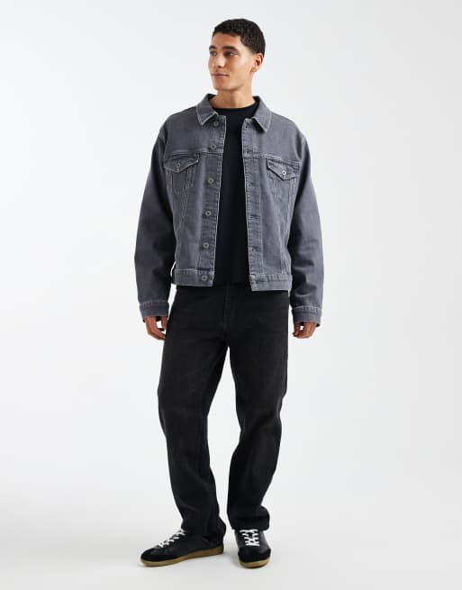 Chaqueta vaquera gris oscuro estilo camionero de ASOS DESIGN, 2 de 5