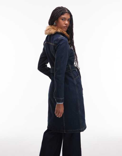 Chaqueta vaquera larga azul añil de estilo camionero de Levi's, 3 de 4