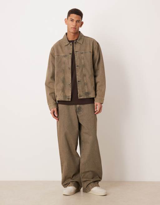Chaqueta vaquera marrón con lavado ácido de ASOS DESIGN (parte de un conjunto), 2 de 5