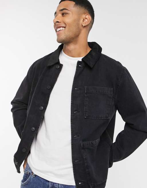 Chaqueta vaquera negra con cuello de borreguito de New Look, 3 de 4