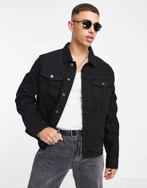 Ten confianza molestarse Descuidado Chaqueta vaquera negra de River Island | ASOS