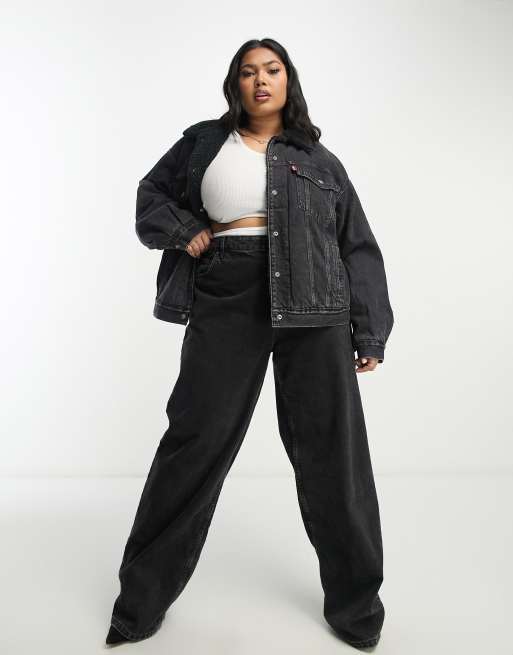 Chaqueta vaquera negra estilo camionero de sherpa Original de Levi's Plus