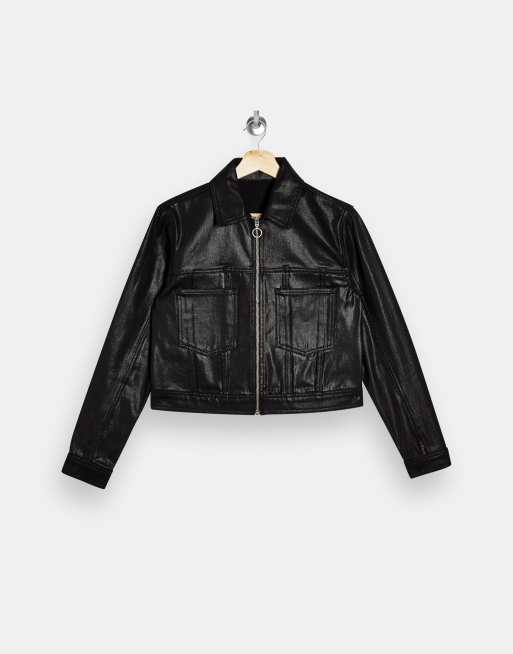 Chaqueta vaquera negra revestida de Topshop, 4 de 4