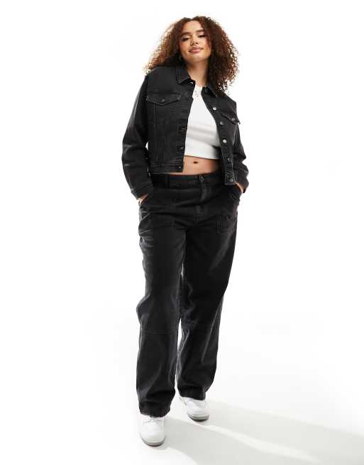 Chaqueta vaquera negro lavado de estilo wéstern de ASOS DESIGN Curve, 2 de 4