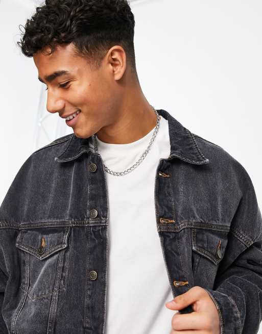 Chaqueta negro lavado extragrande con diseño doble de ASOS DESIGN (parte de un conjunto) | ASOS