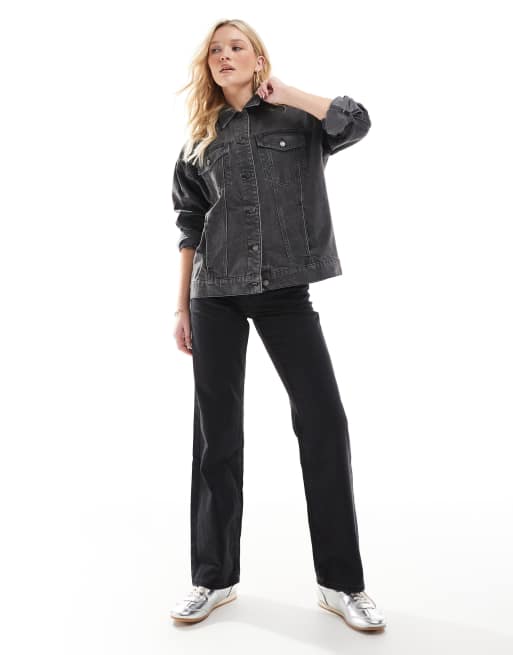 Chaqueta vaquera negro lavado extragrande de estilo años 90 de ASOS DESIGN, 3 de 4