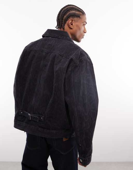 Chaqueta vaquera oscura con estampado de camuflaje efecto serpiente Belmar de Carhartt WIP, 3 de 5