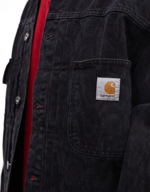 Chaqueta vaquera oscura con estampado de camuflaje efecto serpiente Belmar de Carhartt WIP, 4 de 5