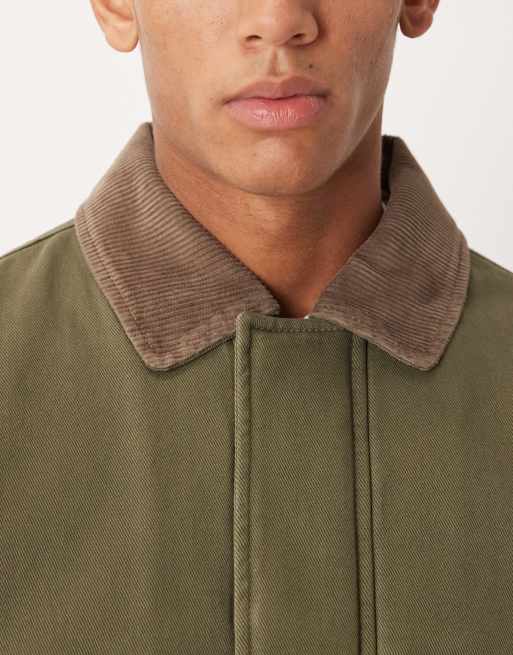 Chaqueta verde acolchada estilo worker con solapas de pana de Abercrombie & Fitch, 5 de 5