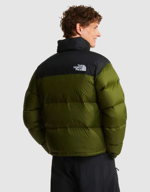 Chaqueta verde bosque y negro TNF para hombre 1996 Retro Nuptse de