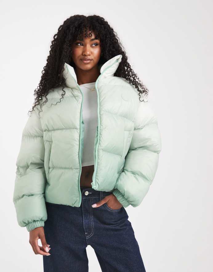 Hugo Blue Chaqueta verde claro acolchada holgada con diseño degradado Flamini de