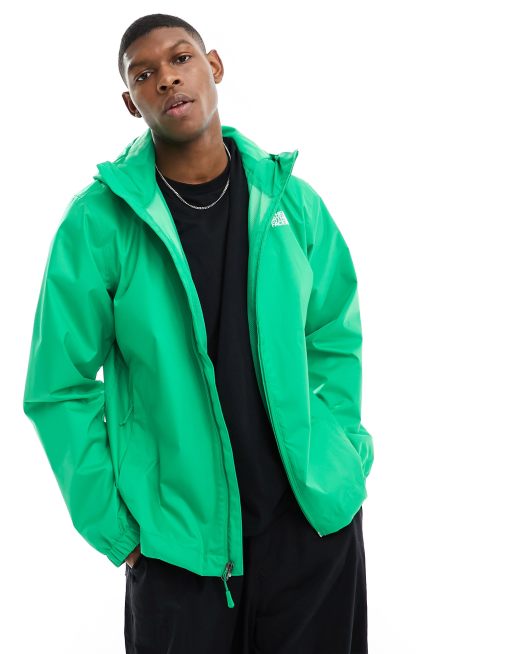 Chaqueta verde con capucha y logo Quest de Cierre de cremallera