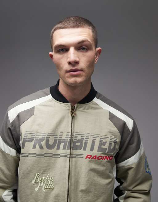 Chaqueta verde de estilo carreras con cremallera de Prohibited, 5 de 5