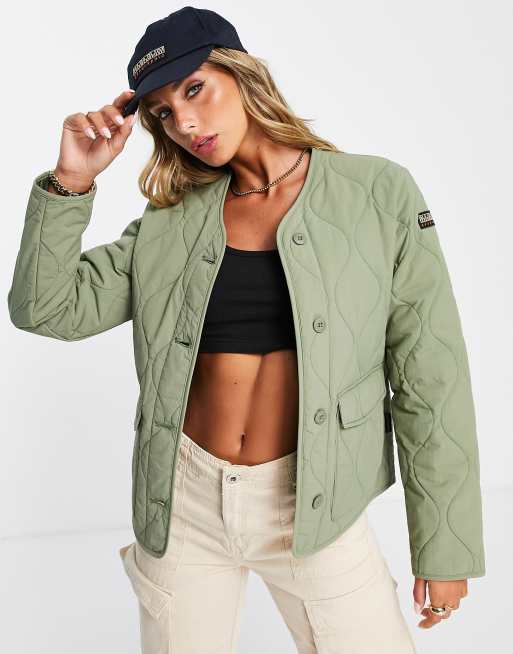 Chaqueta verde ligera guateada A-Weather de Napapijri