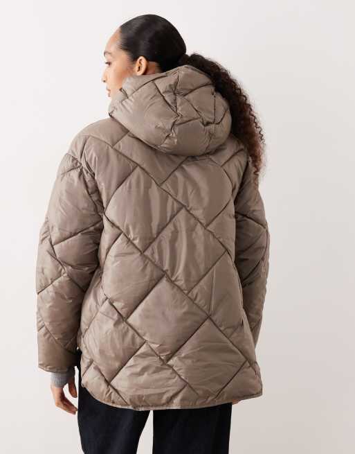Chaqueta verde oliva acolchada con capucha de JJXX , 4 de 4