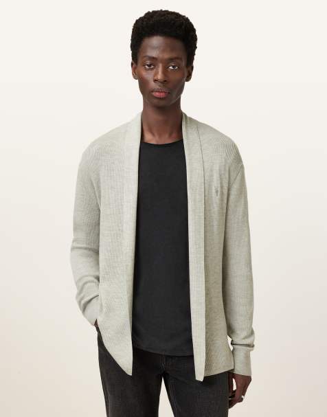 Chaqueta verde pizarra sin cierres de tejido con lana de merino Mode de AllSaints - view 1