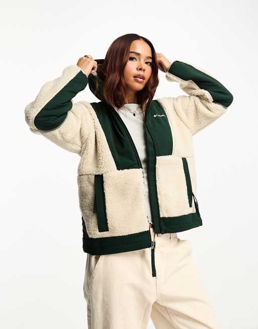 Chaqueta verde y marrón con cremallera Hakatai de Columbia