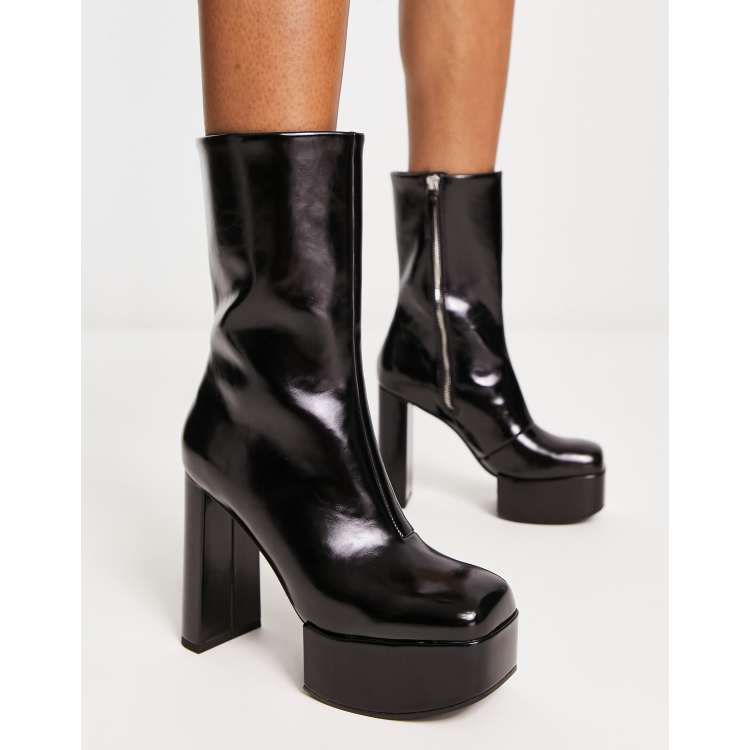 Black Side-Zip Ankle Boots | CHARLES & KEITH