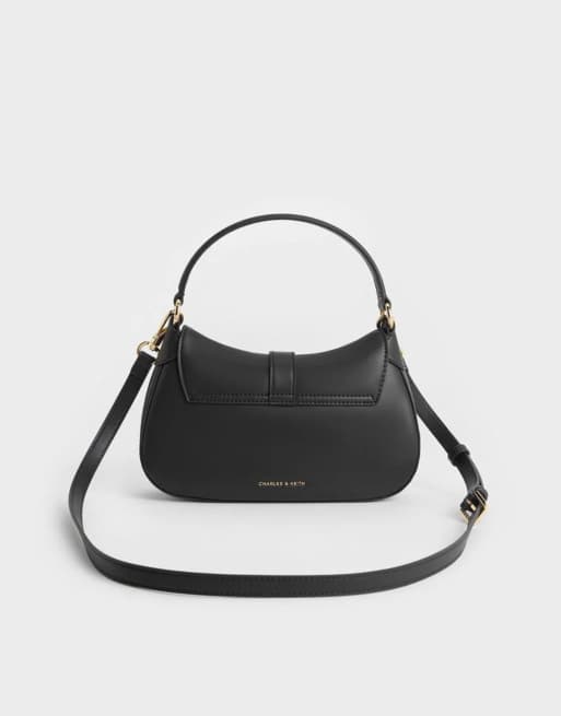 Charles & Keith Agatha chain-accent bag in black, 3 of 4