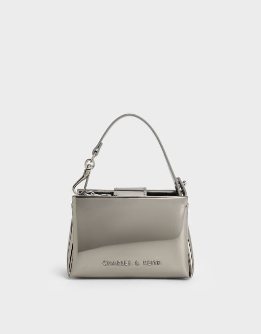 Charles & Keith Bosie metallic micro bag in pewter, 4 of 6