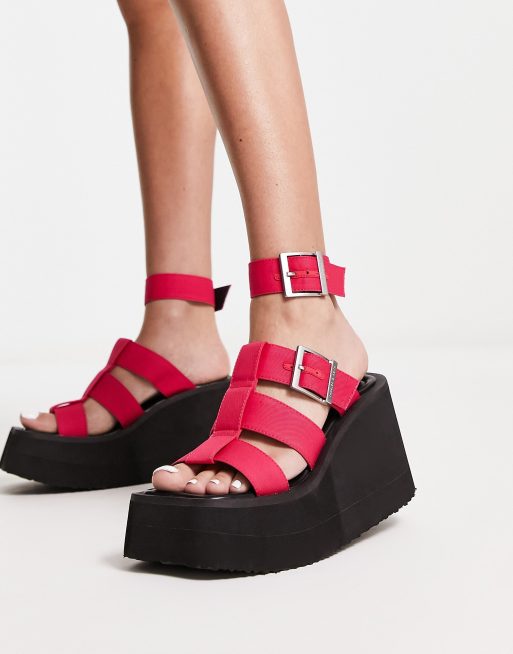 Caged sales wedge sandals