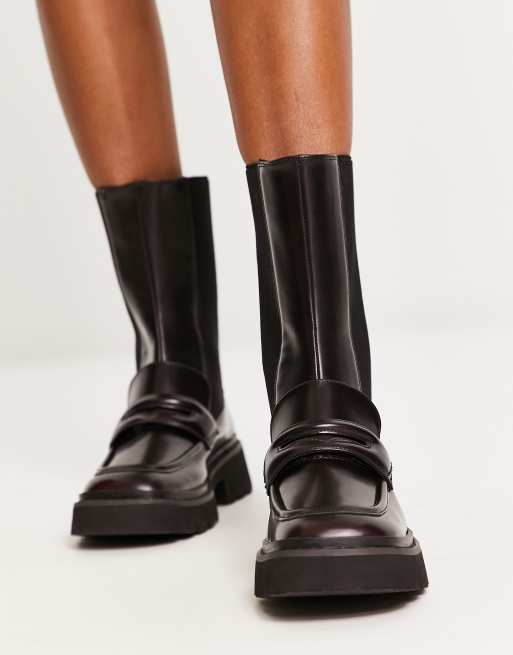 Dark Brown Chunky Platform Knee-High Boots - CHARLES & KEITH US