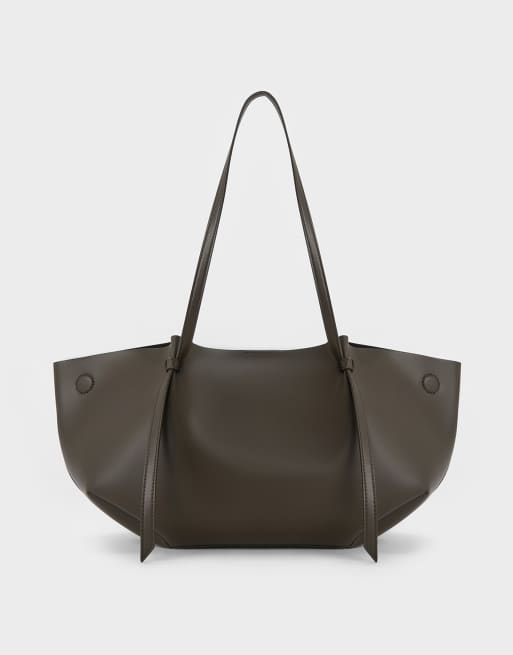 Charles & Keith Calla tote bag in dark moss, 2 of 3