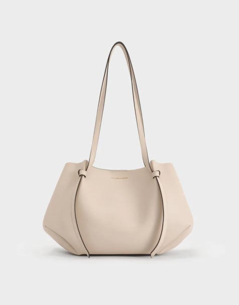 Charles & Keith Calla tote bag in oat - view 1