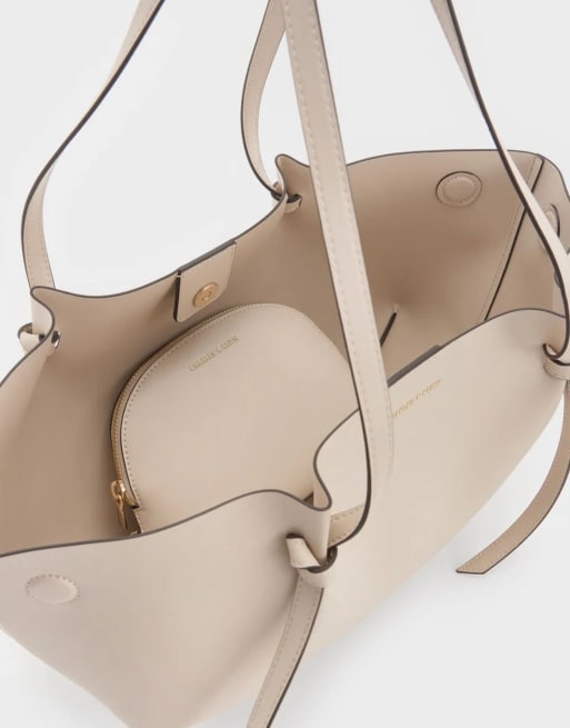 Charles & Keith Calla tote bag in oat, 3 of 4