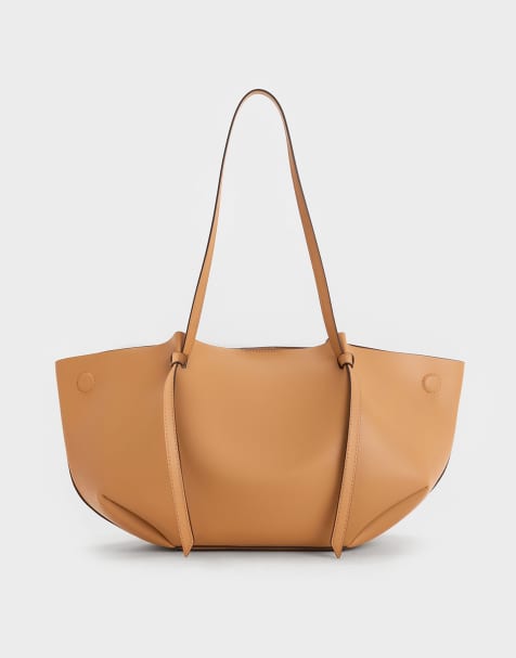 Charles & Keith Calla tote bag in toffee - view 1
