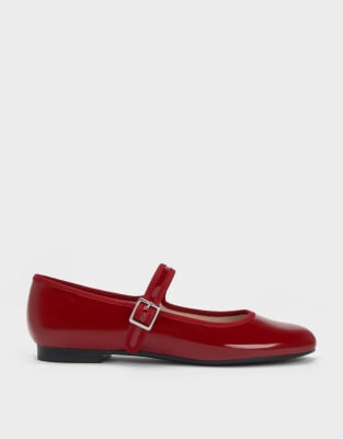  Carmel patent buckled mary jane flats 