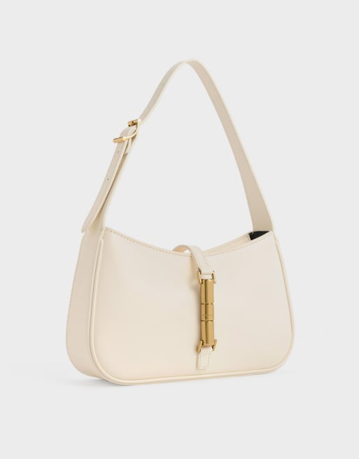 Charles & Keith Cesia metallic-accent shoulder bag in cream, 4 of 4