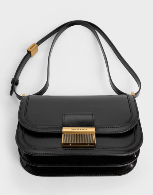 Charles & Keith Charlot crossbody bag in black, 3 of 4