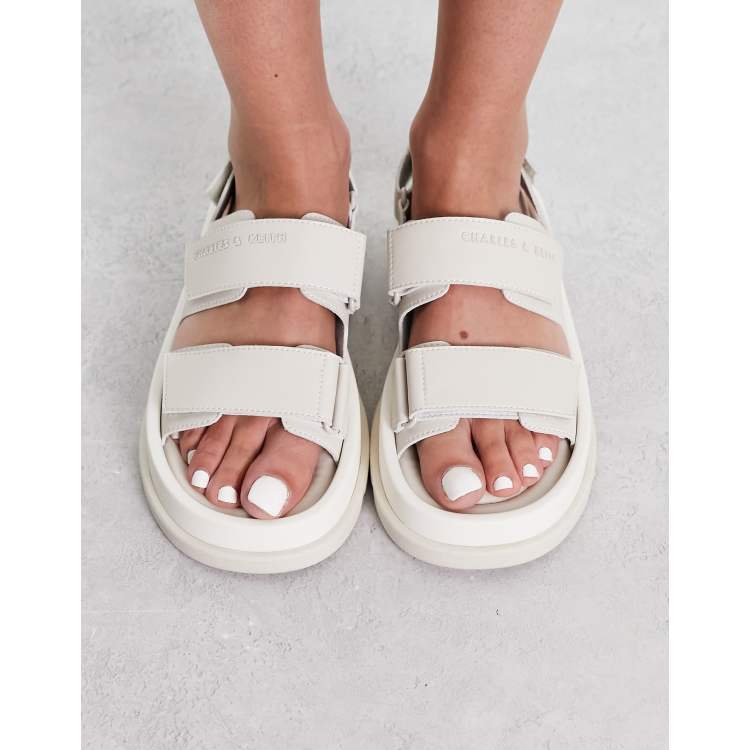 Charles and keith online white sandals