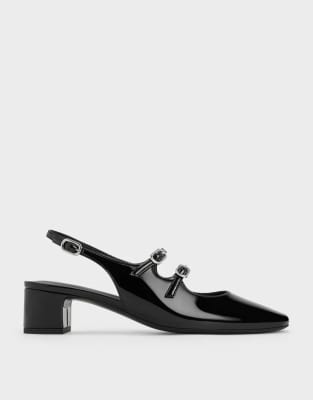  Clementine double-strap slingback mary jane pumps  box