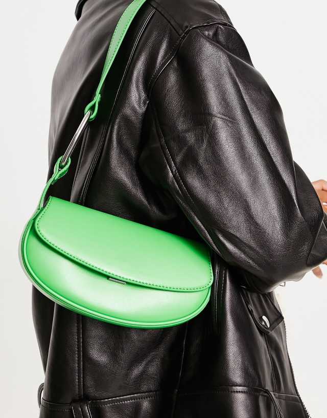 Charles & Keith - curved cross body bag in green